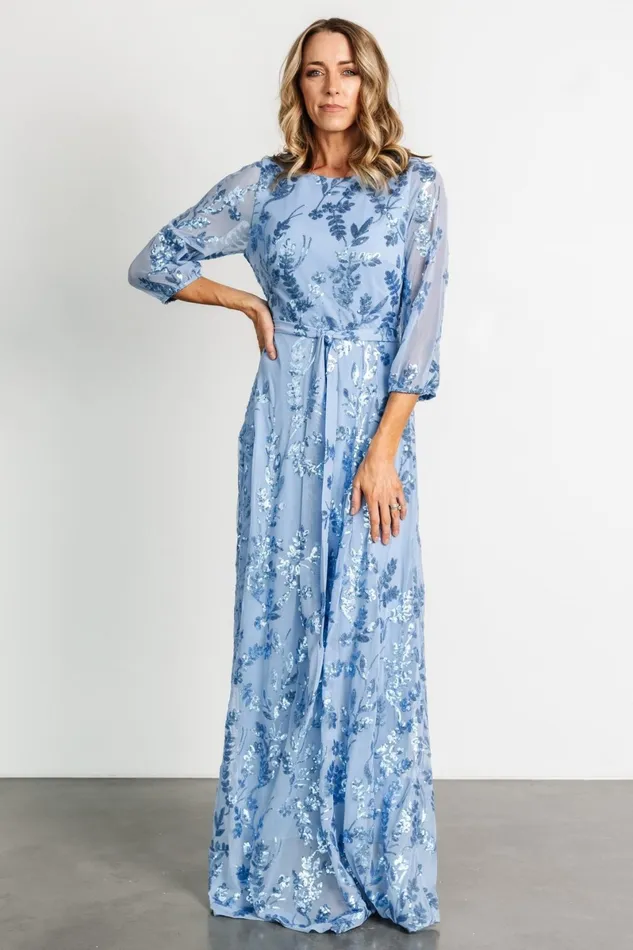Destiny Sequin Maxi Dress Blue Women Baltic Born Wedding Guest Destiny Sequin Maxi Dress Blue Women Baltic Born Wedding Guest