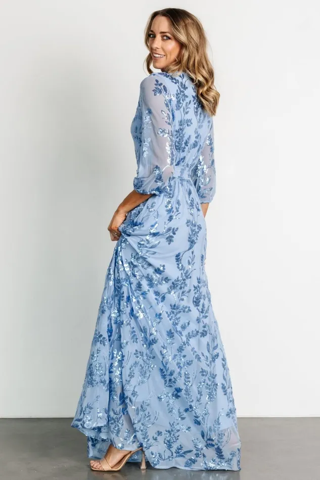 Destiny Sequin Maxi Dress Blue Women Baltic Born Wedding Guest Destiny Sequin Maxi Dress Blue Women Baltic Born Wedding Guest