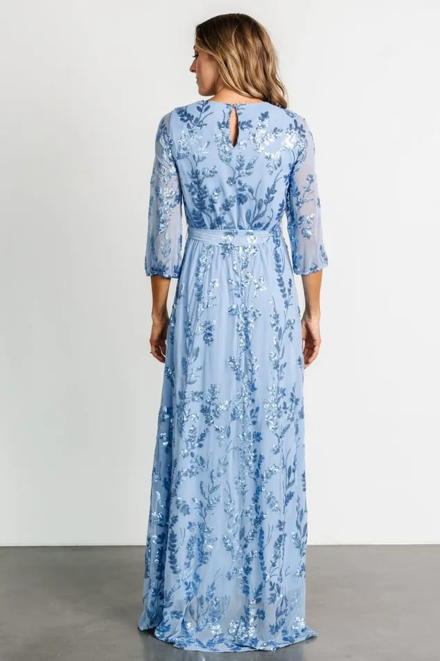 Destiny Sequin Maxi Dress Blue Women Baltic Born Wedding Guest Destiny Sequin Maxi Dress Blue Women Baltic Born Wedding Guest