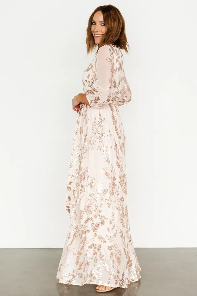 Destiny Sequin Maxi Dress Rose Gold Women Baltic Born Mother Of The Bride