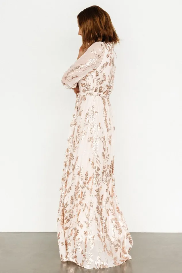 Destiny Sequin Maxi Dress Rose Gold Women Baltic Born Mother Of The Bride
