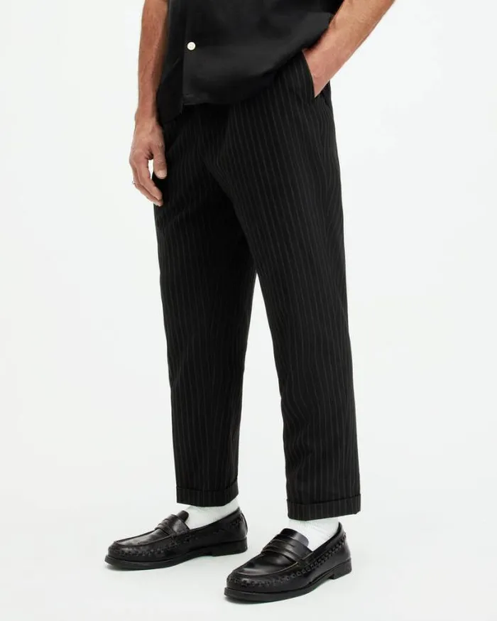 Dice Tallis Slim Fit Cropped Pants Black Men AllSaints Pants