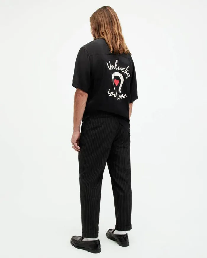 Dice Tallis Slim Fit Cropped Pants Black Men AllSaints Pants
