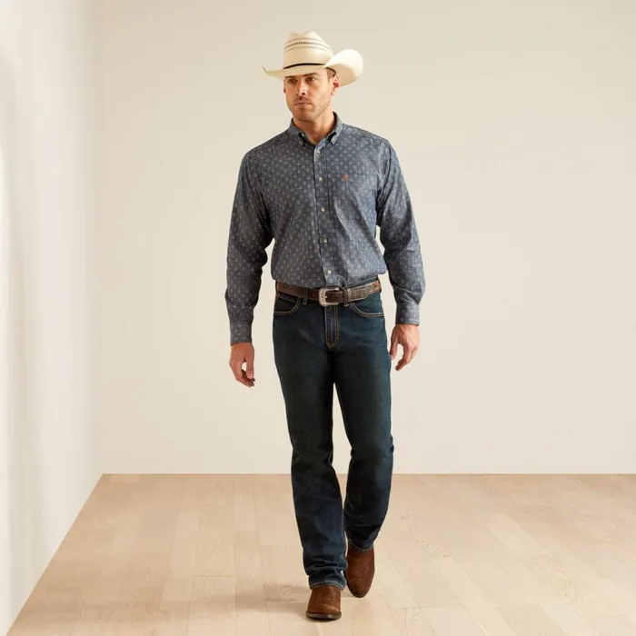 Dillon Classic Fit Shirt Chambray Blue Men Ariat Button Down Shirts Dillon Classic Fit Shirt Chambray Blue Men Ariat Button Down Shirts