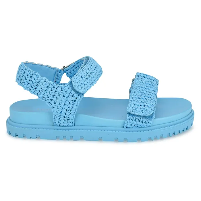Dinrah Footbed Sandals Blue Women Nine West Flats