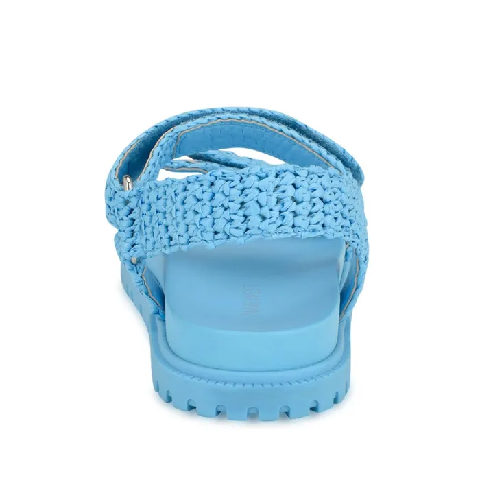 Dinrah Footbed Sandals Blue Women Nine West Flats Dinrah Footbed Sandals Blue Women Nine West Flats