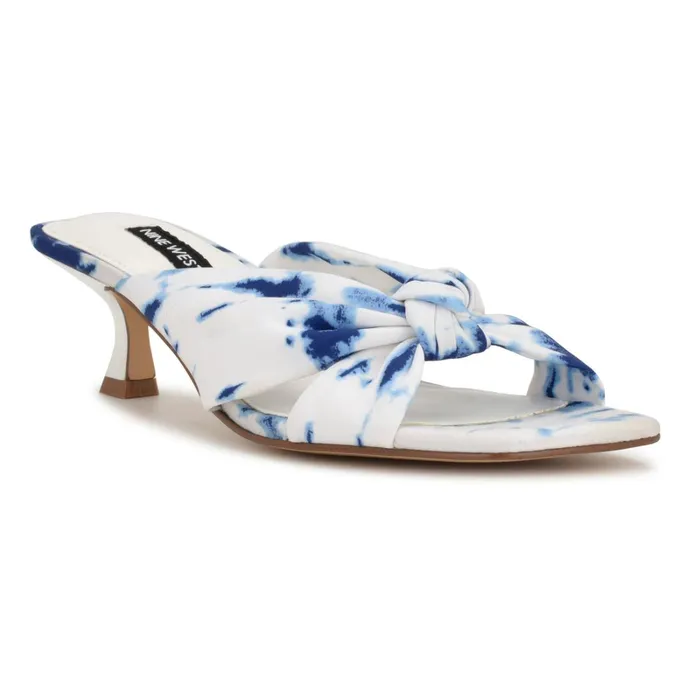 Dipa Heeled Slide Sandals Whiteblue Tie Dye Women Nine West Heeled Dipa Heeled Slide Sandals Whiteblue Tie Dye Women Nine West Heeled