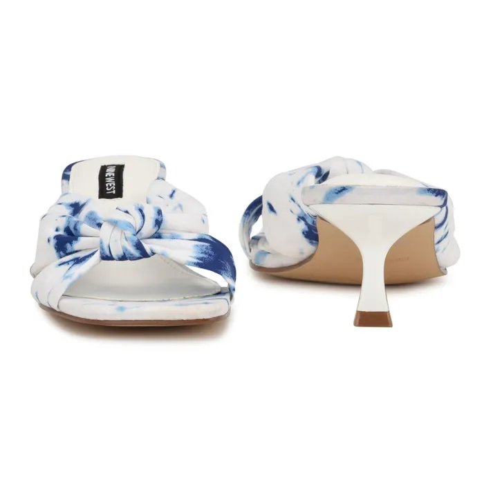 Dipa Heeled Slide Sandals Whiteblue Tie Dye Women Nine West Heeled Dipa Heeled Slide Sandals Whiteblue Tie Dye Women Nine West Heeled