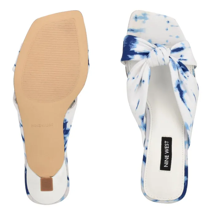 Dipa Heeled Slide Sandals Whiteblue Tie Dye Women Nine West Heeled Dipa Heeled Slide Sandals Whiteblue Tie Dye Women Nine West Heeled