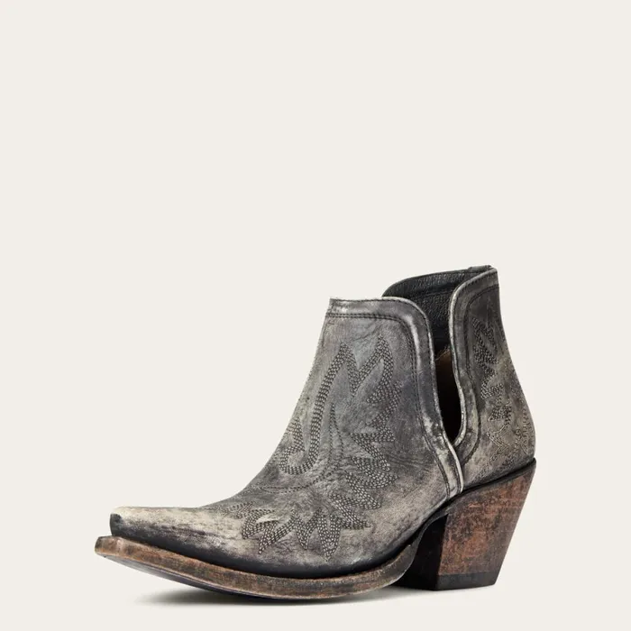 Dixon Bootie Naturally Distressed Black Women Ariat Western Boots