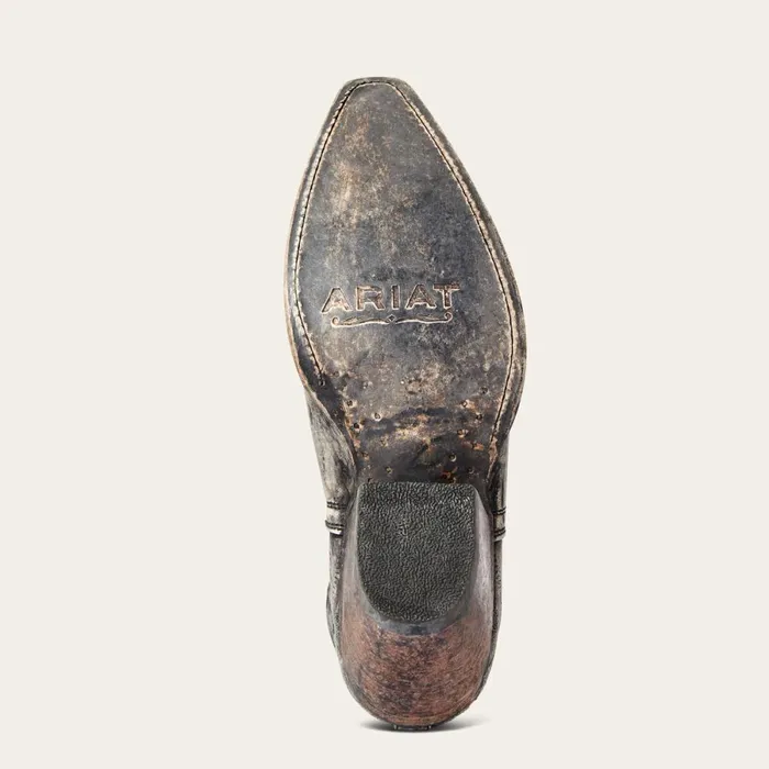 Dixon Bootie Naturally Distressed Black Women Ariat Western Boots Dixon Bootie Naturally Distressed Black Women Ariat Western Boots
