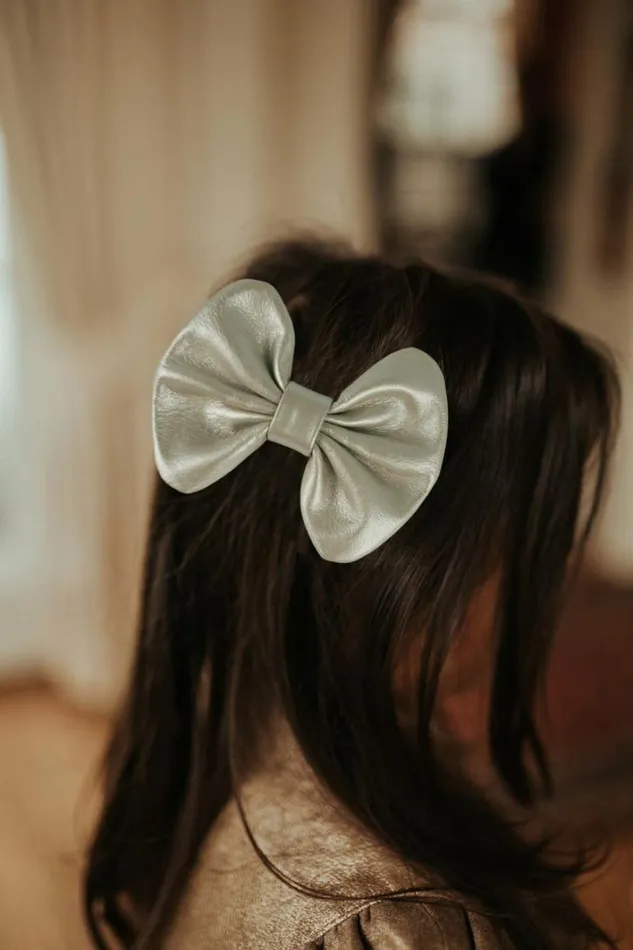 Donsje Amsterdam Accessories Baby Floor Exclusive Hairclip Champagne Metallic Leather