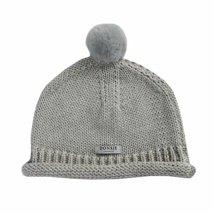 Donsje Amsterdam Accessories Baby Mackle Hat Soft Grey Melange