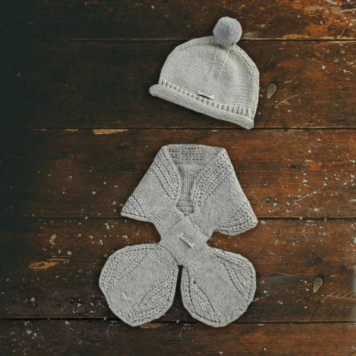 Donsje Amsterdam Accessories Baby Mackle Hat Soft Grey Melange