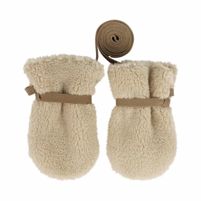 Donsje Amsterdam Accessories Baby Richy Mittens Beige Curly Faux Fur