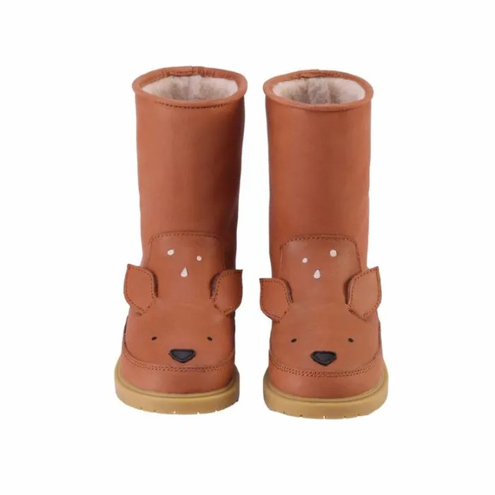 Donsje Amsterdam Animal Styles Boys Wadudu Classic Boots Walnut Leather