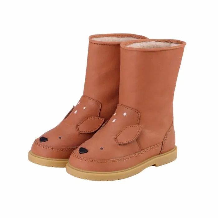 Donsje Amsterdam Animal Styles Boys Wadudu Classic Boots Walnut Leather