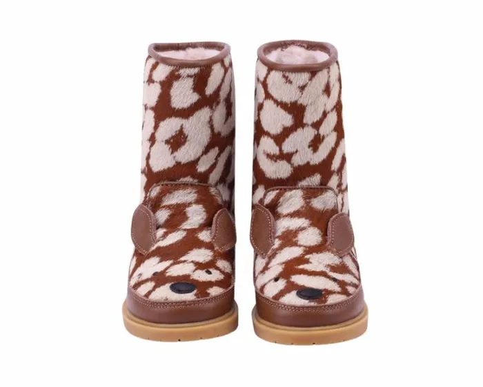 Donsje Amsterdam Animal Styles Boys Wadudu Exclusive Boots Brown Spotted Cow Hair