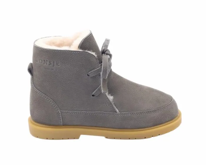 Donsje Amsterdam Ankle Boots Girls Buddy Grey Betting Leather