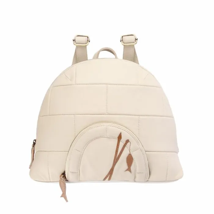 Donsje Amsterdam Backpacks and Purses Girls Kimo Schoolbag Cream Leather