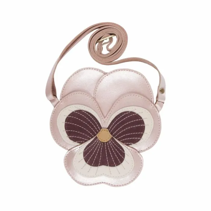 Donsje Amsterdam Backpacks and Purses Girls Toto Purse Rose Metallic Leather