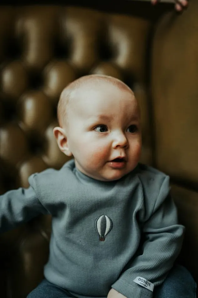 Donsje Amsterdam Bodysuits and Playsuits Baby Stev Bodysuit Foggy Blue Donsje Amsterdam Bodysuits and Playsuits Baby Stev Bodysuit Foggy Blue