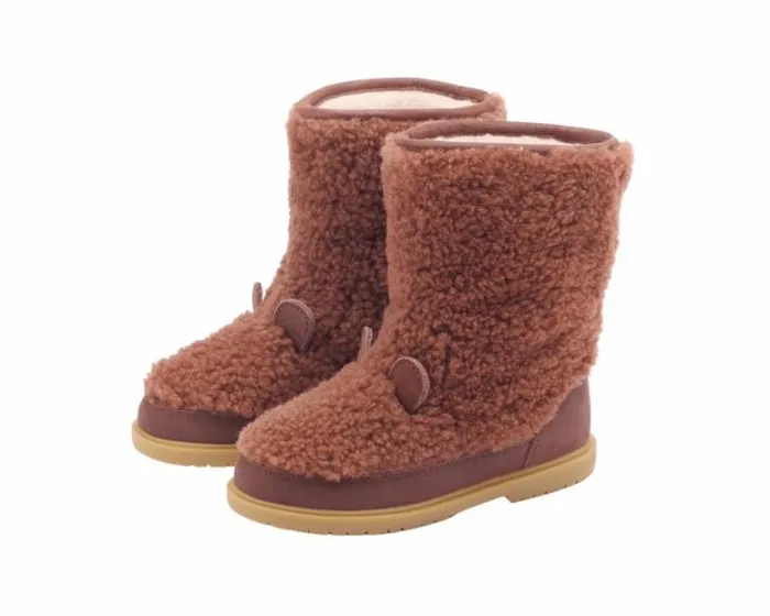 Donsje Amsterdam Boots Boys Irfi Brown Curly Sheep Wool
