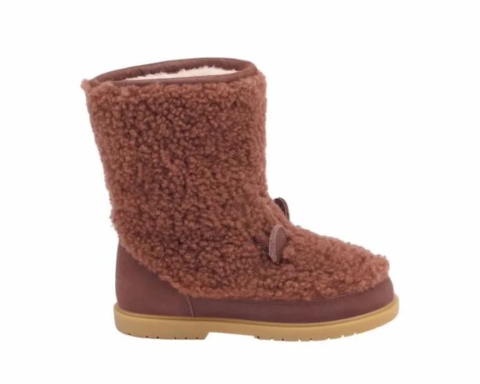 Donsje Amsterdam Boots Boys Irfi Brown Curly Sheep Wool
