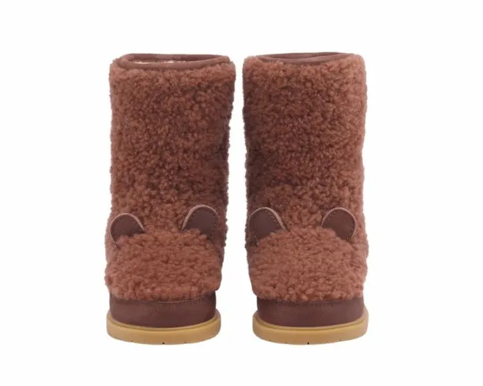 Donsje Amsterdam Boots Boys Irfi Brown Curly Sheep Wool