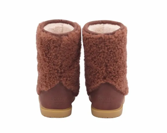 Donsje Amsterdam Boots Boys Irfi Brown Curly Sheep Wool