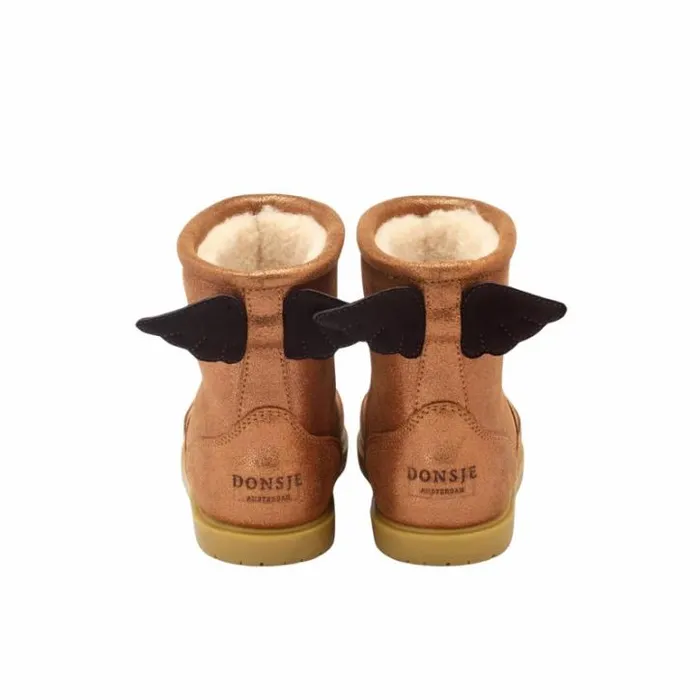 Donsje Amsterdam Boots Girls Angela Boots Bronze Metallic Leather