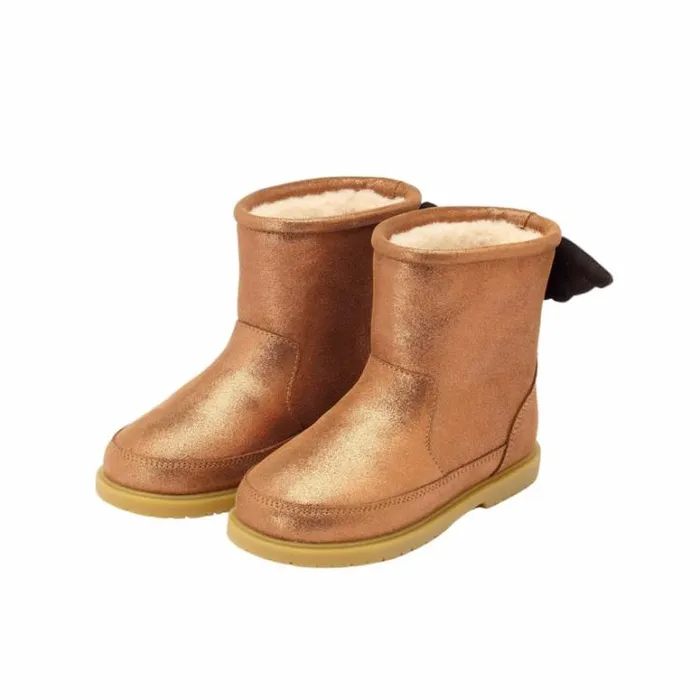 Donsje Amsterdam Boots Girls Angela Boots Bronze Metallic Leather