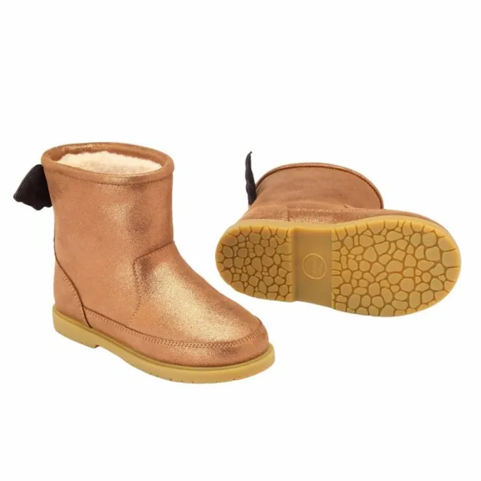 Donsje Amsterdam Boots Girls Angela Boots Bronze Metallic Leather