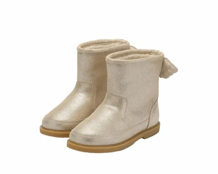 Donsje Amsterdam Boots Girls Angela Boots Silver Metallic Leather