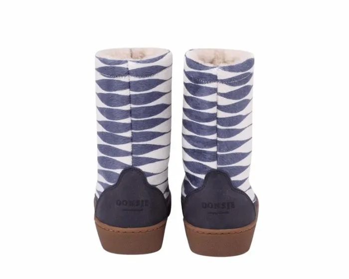 Donsje Amsterdam Boots Girls Ofili Blue Striped Cow Hair