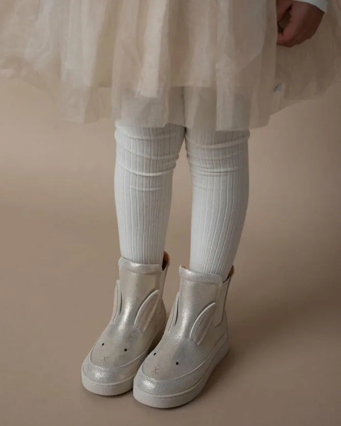 Donsje Amsterdam Boots Girls Theera Boots Silver Metallic Leather