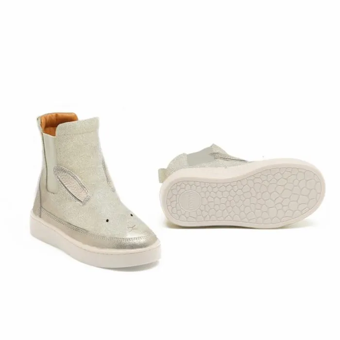 Donsje Amsterdam Boots Girls Theera Boots Silver Metallic Leather