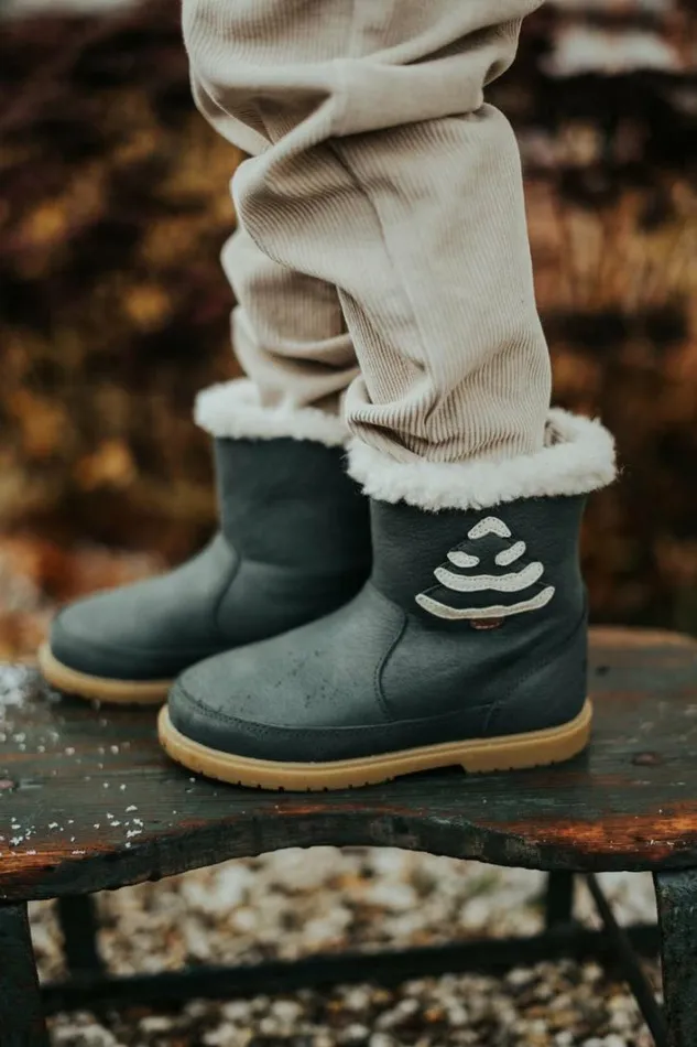 Donsje Amsterdam Boots Girls Trene Boots Deep Green Leather