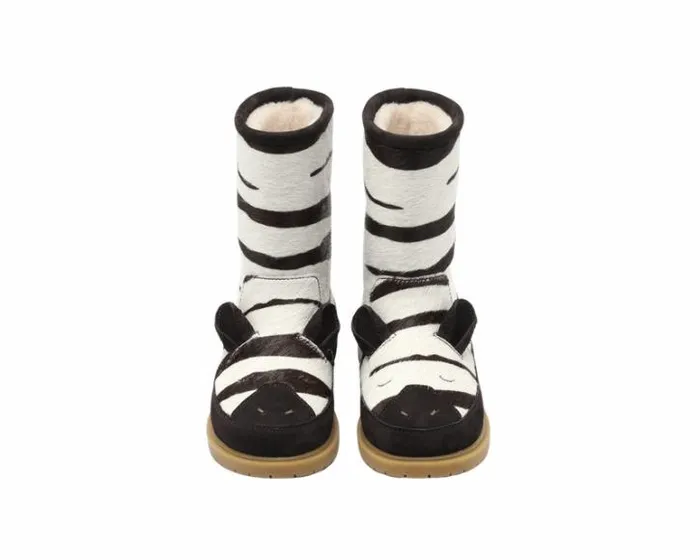 Donsje Amsterdam Boots Girls Wadudu Exclusive Zebra Striped Cow Hair