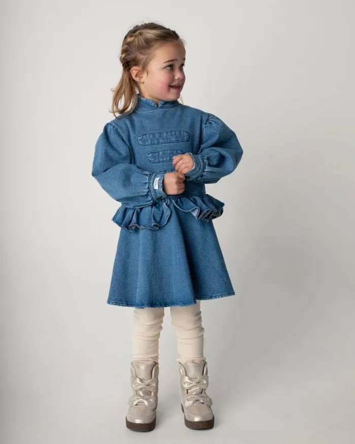 Donsje Amsterdam Dresses and Skirts Girls Dieke Denim Dress Vintage Blue Donsje Amsterdam Dresses and Skirts Girls Dieke Denim Dress Vintage Blue