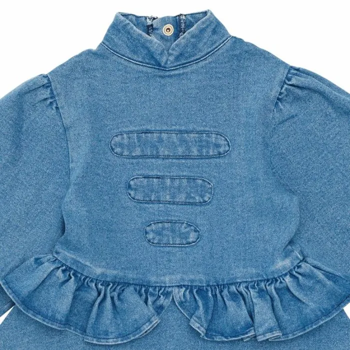 Donsje Amsterdam Dresses and Skirts Girls Dieke Denim Dress Vintage Blue Donsje Amsterdam Dresses and Skirts Girls Dieke Denim Dress Vintage Blue