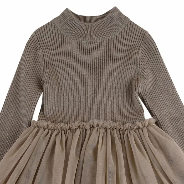 Donsje Amsterdam Dresses and Skirts Girls Lotus Dress Taupe
