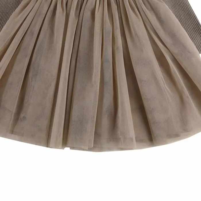 Donsje Amsterdam Dresses and Skirts Girls Lotus Dress Taupe