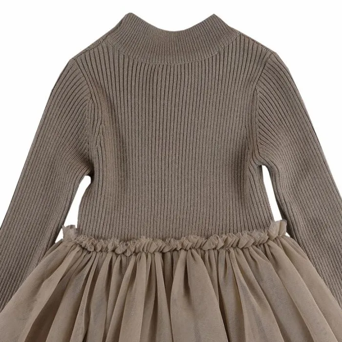Donsje Amsterdam Dresses and Skirts Girls Lotus Dress Taupe