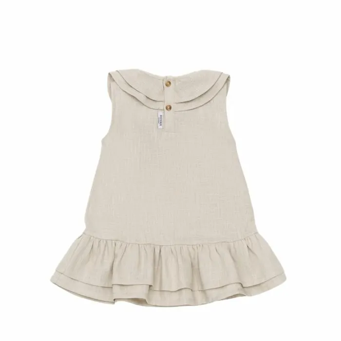 Donsje Amsterdam Dresses and Skirts Girls Michelle Linen Dress Frosted Almond