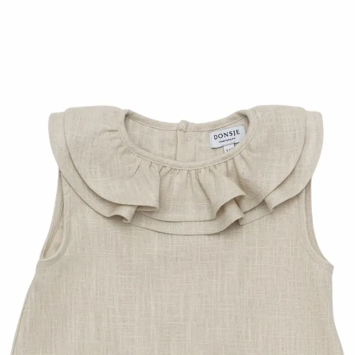 Donsje Amsterdam Dresses and Skirts Girls Michelle Linen Dress Frosted Almond