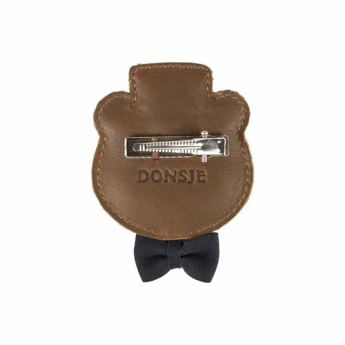 Donsje Amsterdam Hair Accessories Girls Ceesie Clip Cognac Classic Leather