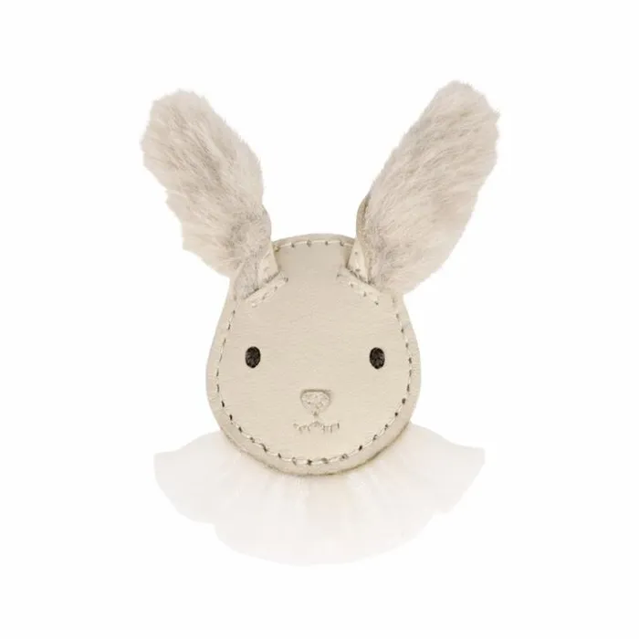 Donsje Amsterdam Hair Accessories Girls Festie Clip Cream Leather
