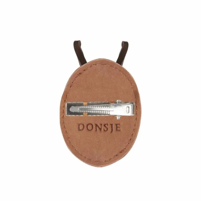 Donsje Amsterdam Hair Accessories Girls Zaza Sky Hairclip Walnut Nubuck