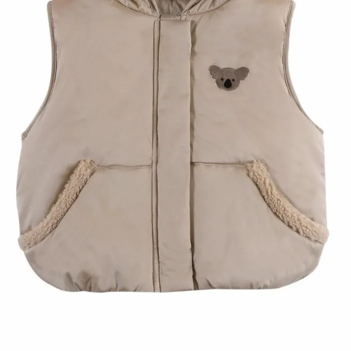 Donsje Amsterdam Jackets and Gilets Baby Luijx Bodywarmer Soft Taupe